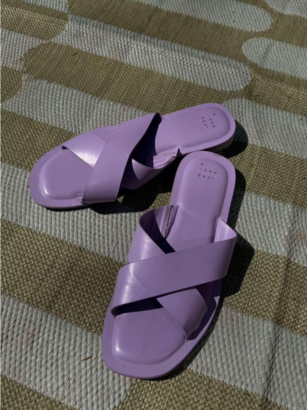 a new day Lilac Crossband Slide Sandals - Women's